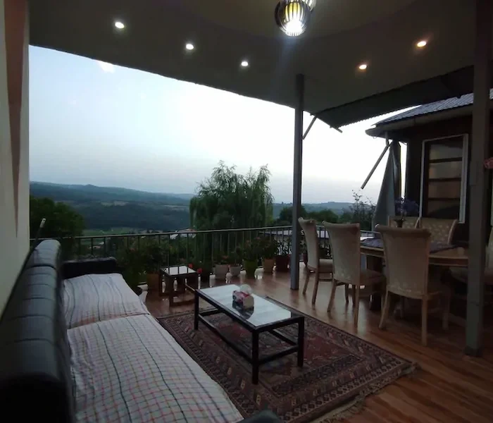 نورپردازی در سقف بالکن مبله ویلای جنگلی 100 متری در بابل 41654868